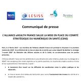 L’alliance eHealth France salue la mise en place du CSNS