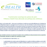 Transformation numérique du système de santé :  l’Alliance e-Health France demande une politique plus ambitieuse